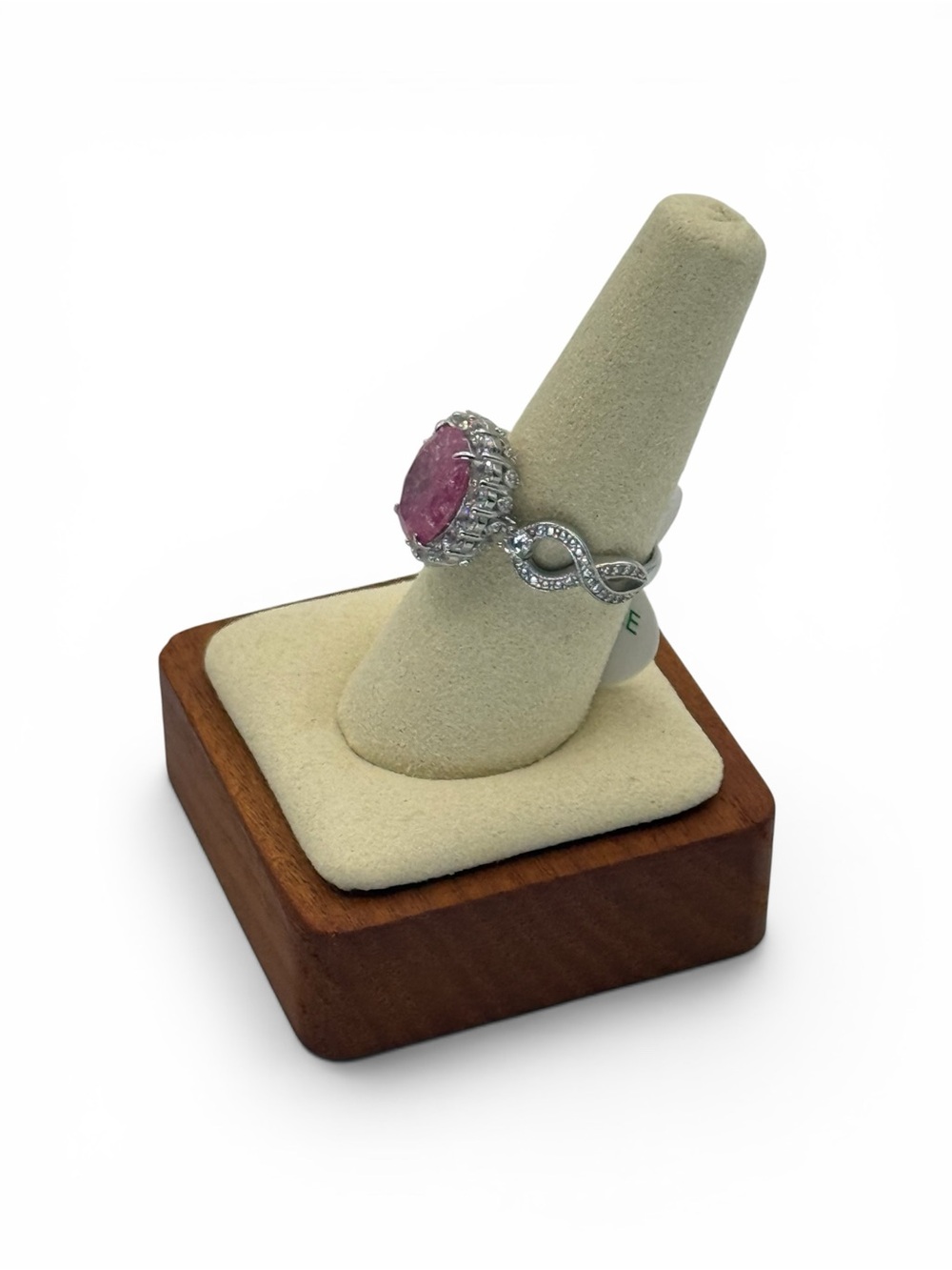 Bomb Party 2424 Ring "The Sterling Club" Rose Ice Crystal .925 Solid SS Size 8